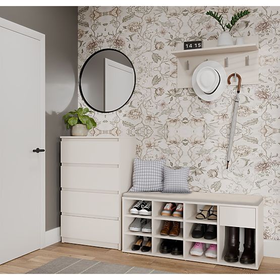 Otevřená Botníková Skříňka TALLIN KAŠMÍR BÉŽOVÁ Do Předsíně