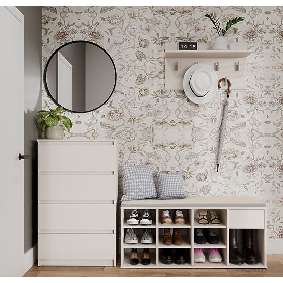 Otevřená Botníková Skříňka TALLIN KAŠMÍR BÉŽOVÁ Do Předsíně