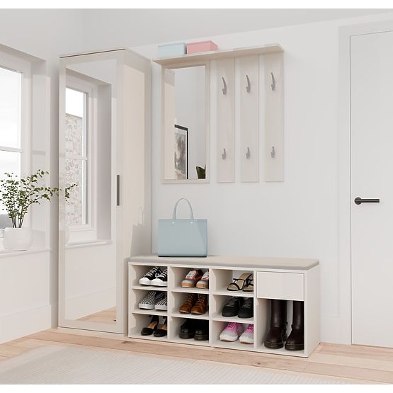 Otevřená Botníková Skříňka TALLIN KAŠMÍR BÉŽOVÁ Do Předsíně