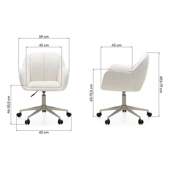 Otočná židle Almeria, krémová/béžové nohy