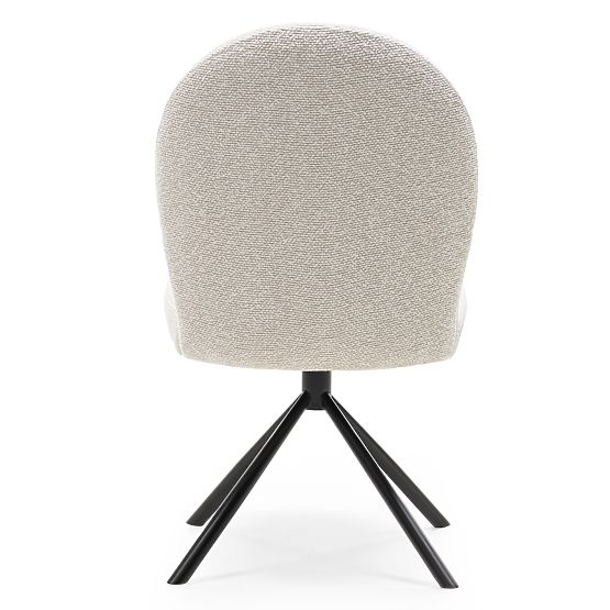 Otočná židle Belize světle béžová, oblé tvary