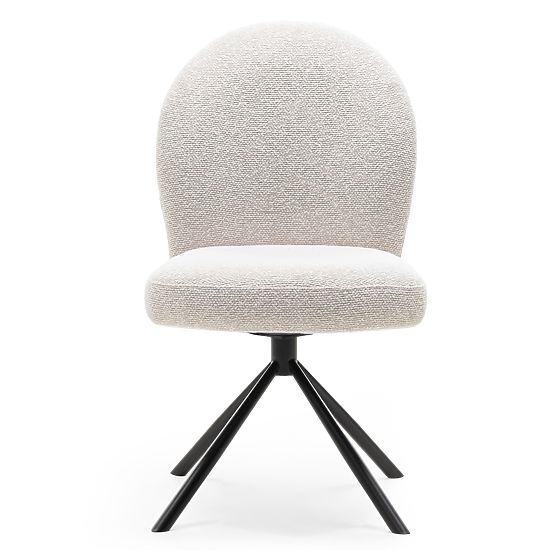 Otočná židle Belize světle béžová, oblé tvary