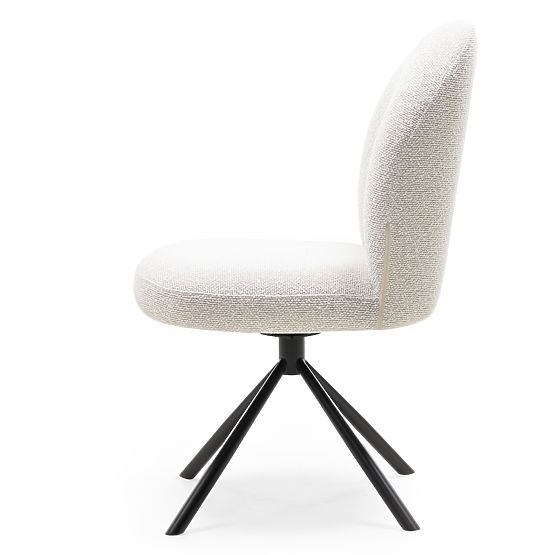 Otočná židle Belize světle béžová, oblé tvary