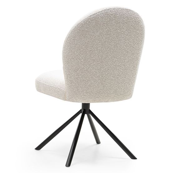 Otočná židle Belize světle béžová, oblé tvary