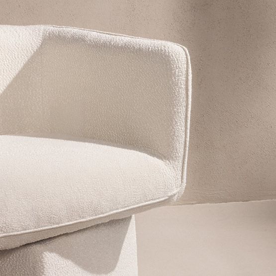 Otočná židle One bílá, boucle