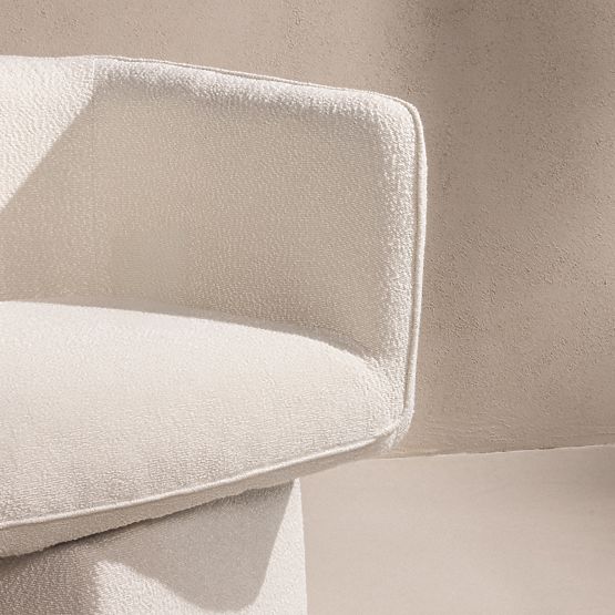 Otočná židle One bílá, boucle