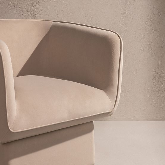 Otočná židle One světle béžová, velur