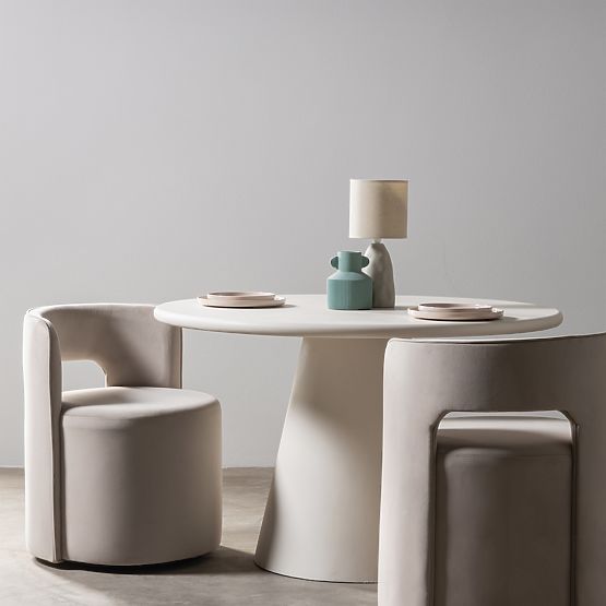 Otočná židle Raval béžová, sametová, zaoblená