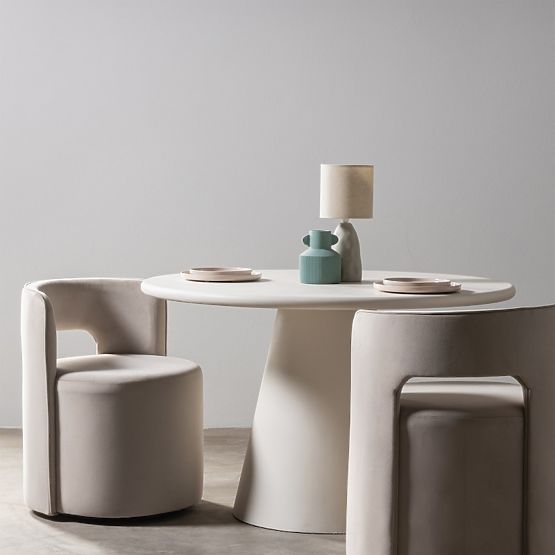 Otočná židle Raval béžová, sametová, zaoblená