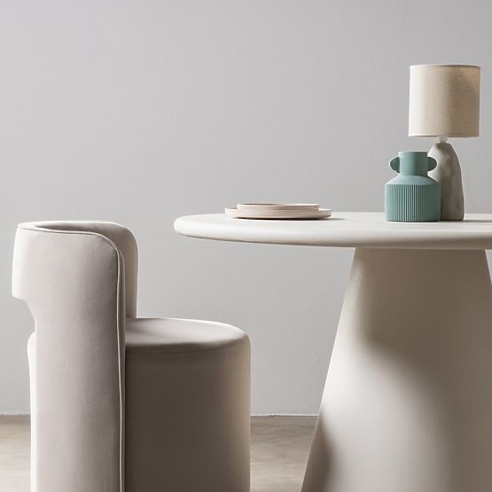 Otočná židle Raval béžová, sametová, zaoblená