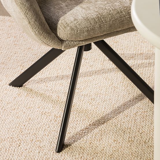 Otočná židle Santos světle béžová/černé nohy