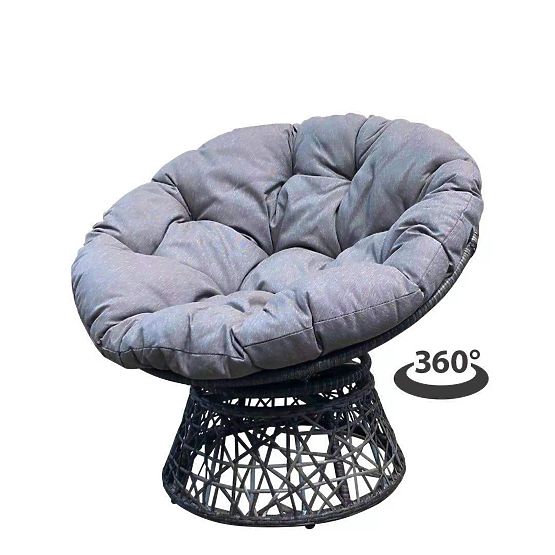 Otočná židle z šedého technoratanu TWIST