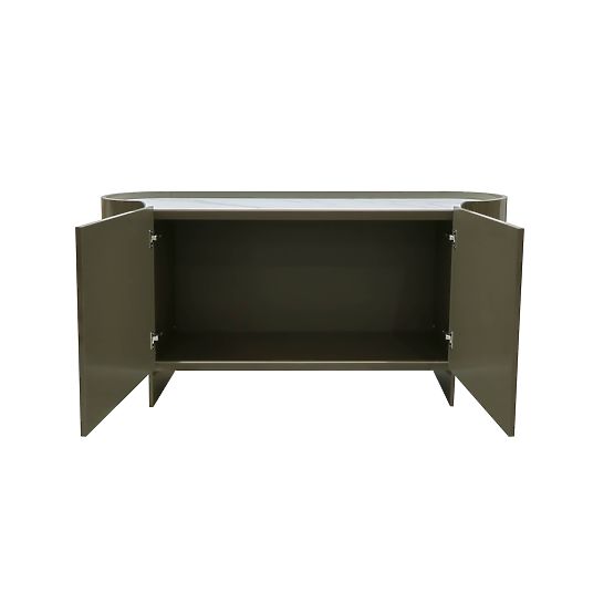 Oválná komoda Nari, zelená/šedá, spiek, lesklá