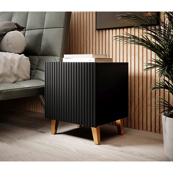 PAFOS NOČNÍ STOLKY (2 ks = 1 p) ČERNÝ MAT/ ČERNÝ MAT