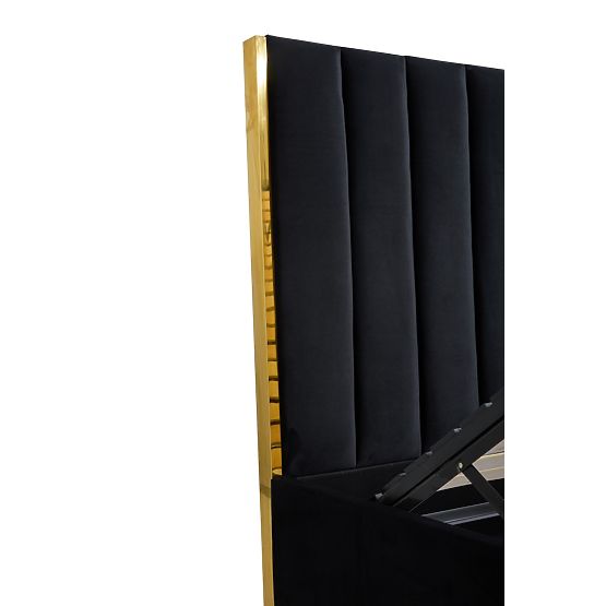 Čalouněná postel s vysokým čelem PALLAZO černá - 160x200 cm