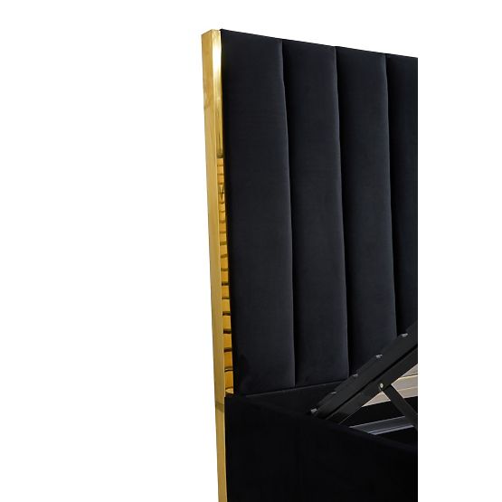 Čalouněná postel s vysokým čelem PALLAZO černá - 160x200 cm