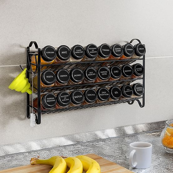 Patrový stojan na koření ENELDO 24 skleniček + 72 nálepek