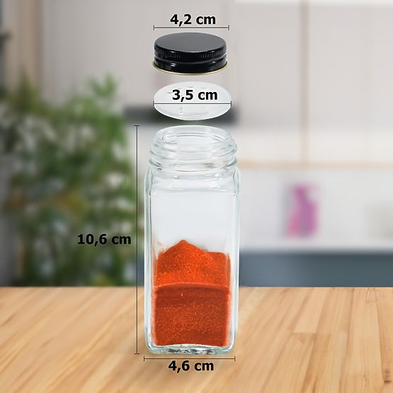 Patrový stojan na koření ENELDO 24 skleniček + 72 nálepek