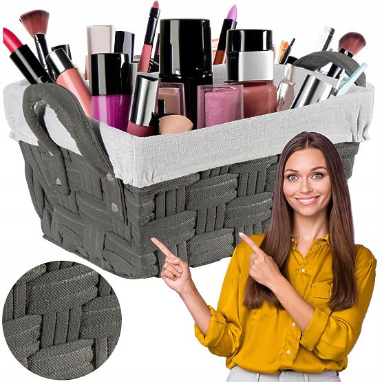 Pletený koš grafitový LILO 30x20x15 cm