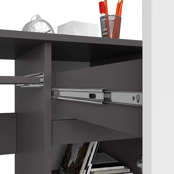 POČÍTAČOVÝ STŮL PIKSEL PK ŠEDÝ / BÍLÝ - PRAVÝ