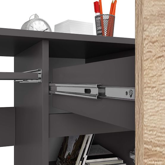 POČÍTAČOVÝ STŮL PIKSEL PK ŠEDÝ / DUB SONOMA - PRAVÝ