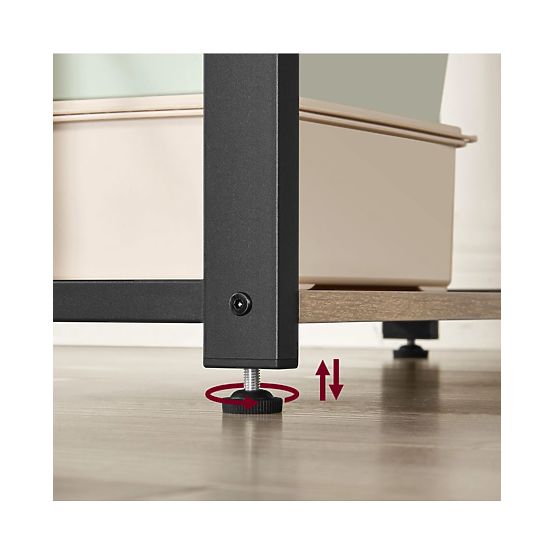 Počítačový stůl s regálem a nastavitelnými nožkami dub sonoma