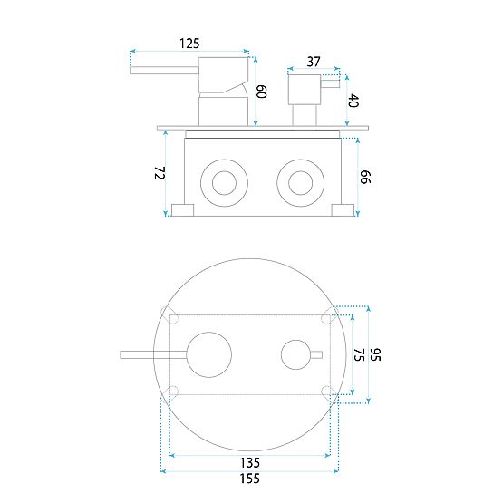 Podomítková sprchová sada Rea Lungo Diamond Chrom + BOX