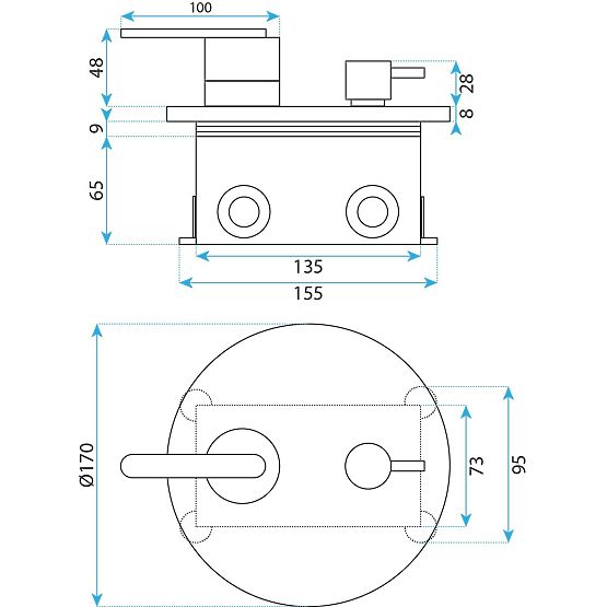 Podomítková sprchová sada Rea Ontario Černá + BOX