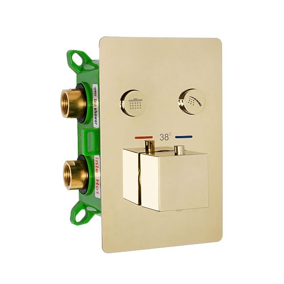 Podomítková sprchová sada s termostatem FENIX DAVIS Zlatá + BOX