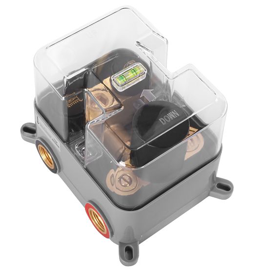 Podomítková sprchová sada s termostatem LUNGO Černá + BOX