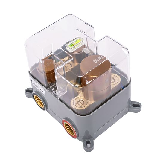 Podomítková sprchová sada s termostatem LUNGO Kartáčovaná měď + BOX