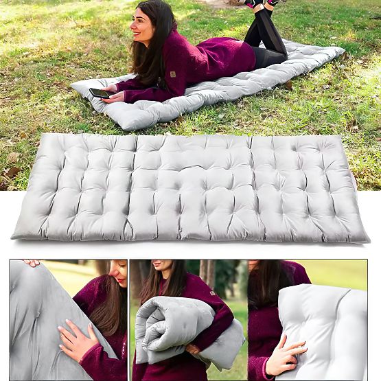 Polštář na zahradní lehátko šedý 145 x 52 cm ModernHome