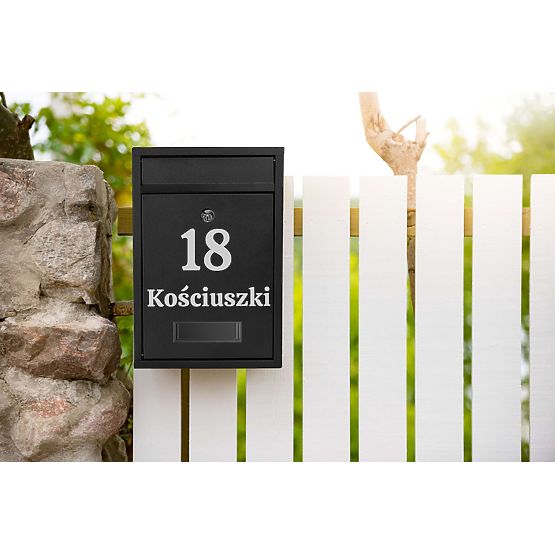 Poštovní schránka na dopisy Gustav černá s nápisy