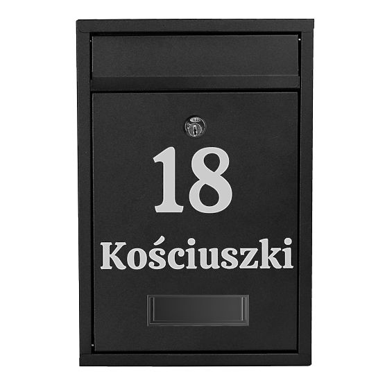 Poštovní schránka na dopisy Gustav černá s nápisy