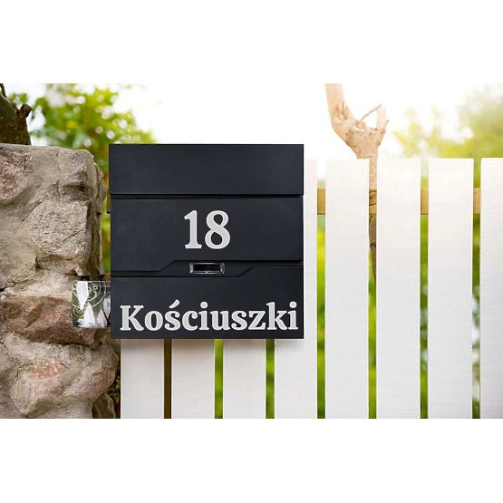 Poštovní schránka na dopisy Vidar černá s nápisy