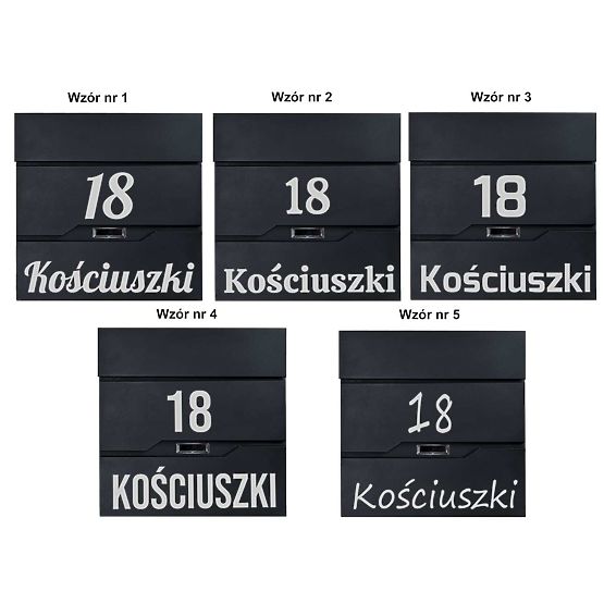 Poštovní schránka na dopisy Vidar černá s nápisy