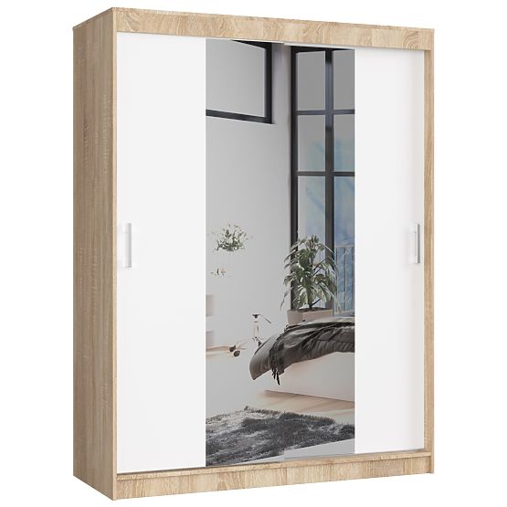 POSUVNÁ SKŘÍŇ 150cm CLP SONOMA / BÍLÁ