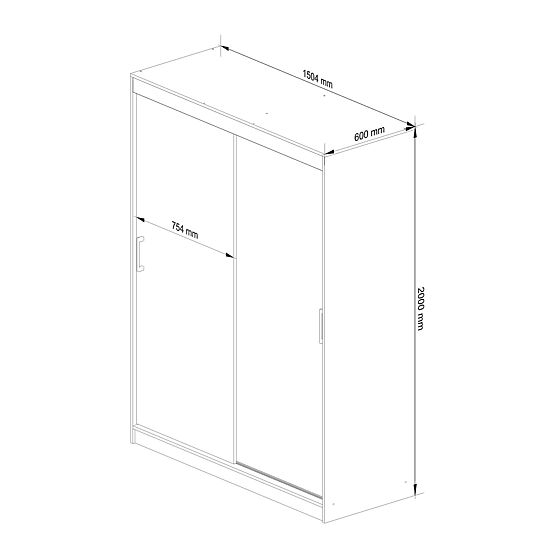 POSUVNÁ SKŘÍŇ 150cm CLP SONOMA / BÍLÁ