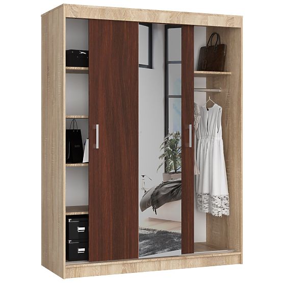 POSUVNÁ SKŘÍŇ 150cm CLP SONOMA / WENGE