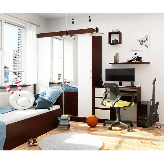 POSUVNÁ SKŘÍŇ 150cm CLP WENGE / BÍLÁ