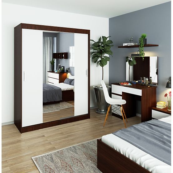 POSUVNÁ SKŘÍŇ 150cm CLP WENGE / BÍLÁ