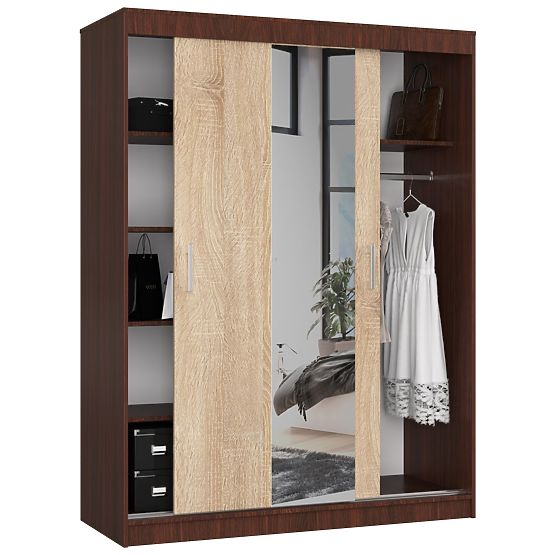 POSUVNÁ SKŘÍŇ 150cm CLP WENGE / SONOMA