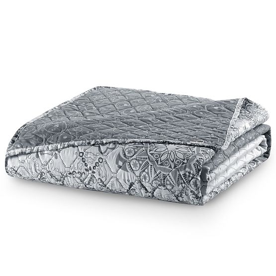 Přehoz ALHAMBRA šedá tištěný materiál mikrovlákno 220x240 DecoKing