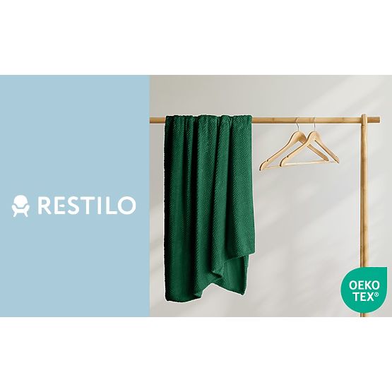 Přehoz HENRY barva lahvově zelená ražený žakár moderní styl 220x240