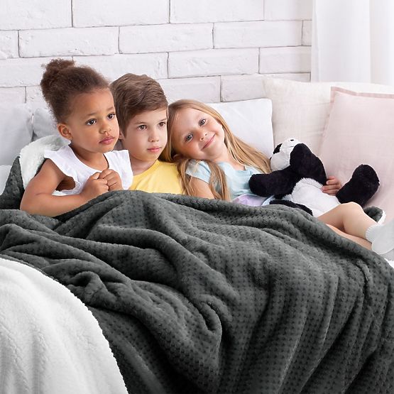 Přikrývka SHLEEPY barva grafitová žakárově ražená klasický styl 170x210