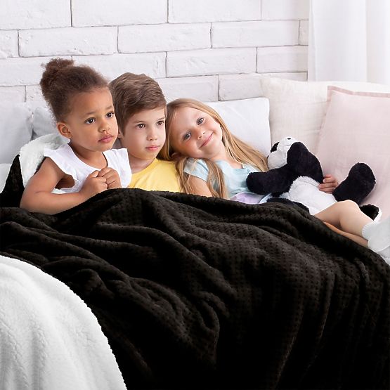 Přikrývka SHLEEPY černá s žakárovým vzorem klasický styl 130x180