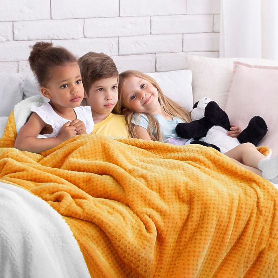 Přikrývka SHLEEPY oranžová žakárově ražená klasický styl 130x180