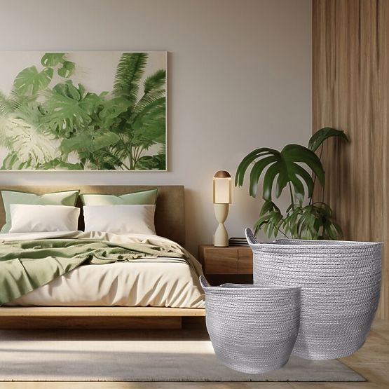 Přírodní koše BOHO - sada 3 ks 