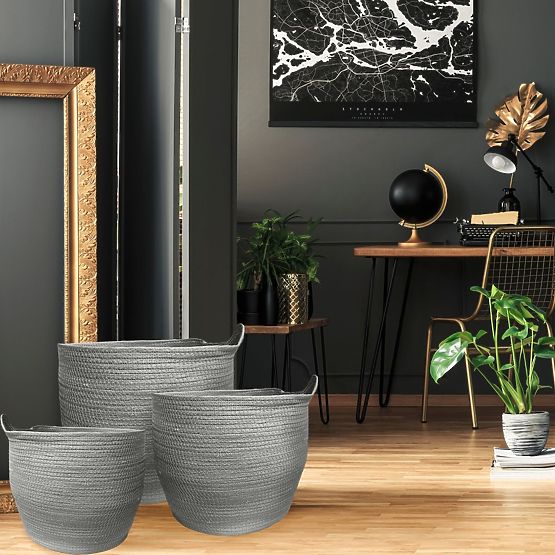 Přírodní koše BOHO - sada 3 ks 