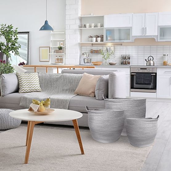 Přírodní koše BOHO - sada 3 ks 